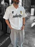 White Two-Thread T-Shirt with Brazil Emblem RES-1057