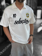 White Two-Thread T-Shirt with Brazil Emblem RES-1057