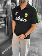 Black Two-Thread T-Shirt with Brazil Emblem RES-1057