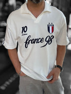 White Two-Thread T-Shirt with France Emblem RES-1058