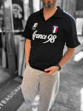 Black Two-Thread T-Shirt with France Emblem RES-1058