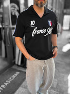 Black Two-Thread T-Shirt with France Emblem RES-1058