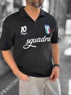 Black Two-Thread T-Shirt with Italian Emblem RES-1056