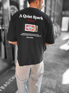 Black Spark Embroidered Oversize T-Shirt RES-1108