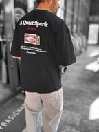 Black Spark Embroidered Oversize T-Shirt RES-1108