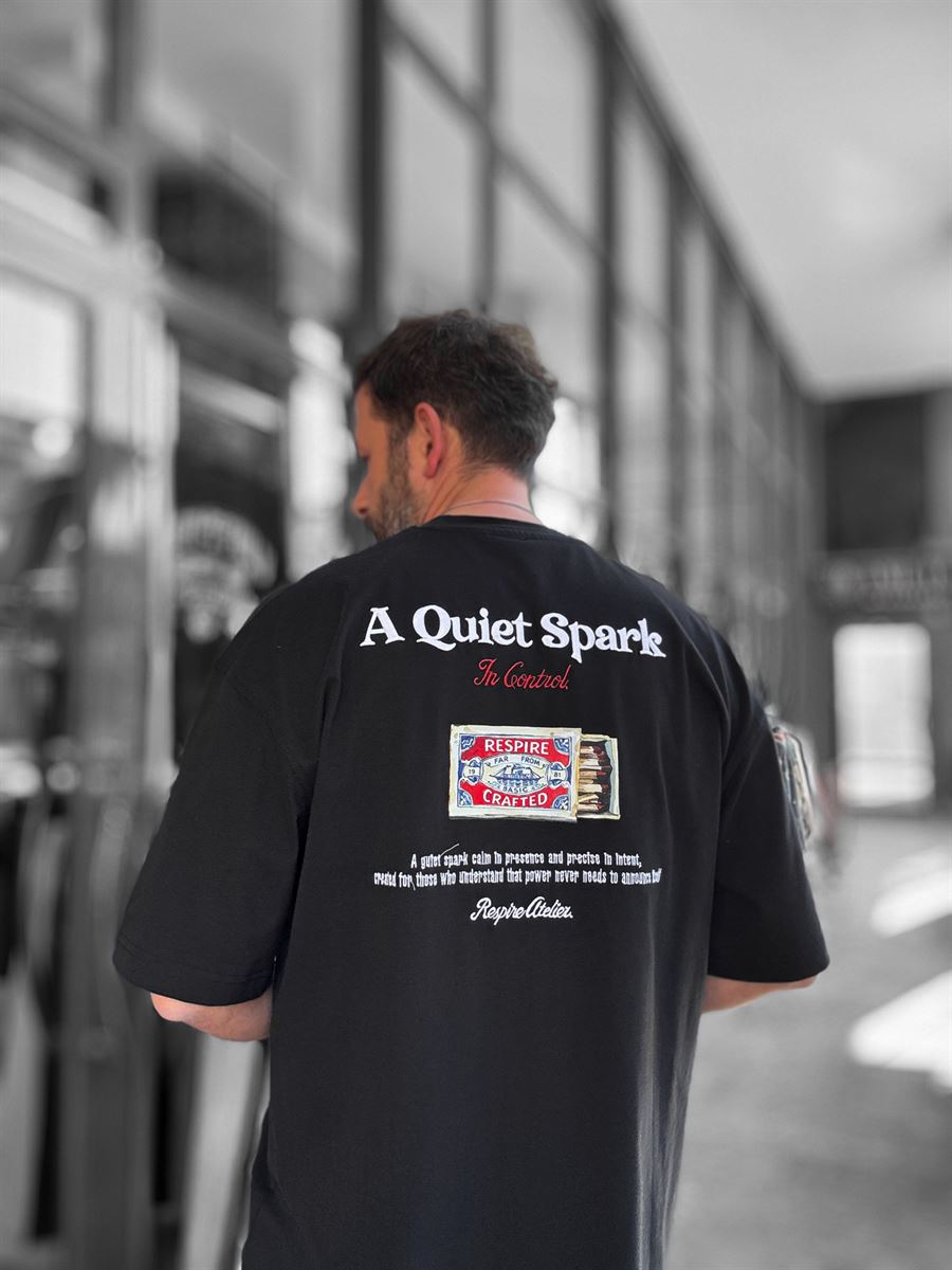 Black Spark Embroidered Oversize T-Shirt RES-1108