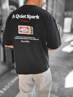 Black Spark Embroidered Oversize T-Shirt RES-1108