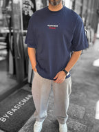 Navy Blue Spark Embroidered Oversize T-Shirt RES-1108