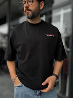 Black Tour Print Oversize T-Shirt RES-1091