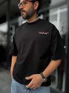 Black Tour Print Oversize T-Shirt RES-1091