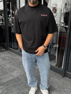 Black Tour Print Oversize T-Shirt RES-1091