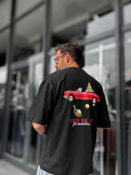 Black Tour Print Oversize T-Shirt RES-1091