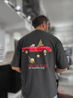 Anthracite Tour Print Oversize T-Shirt RES-1091