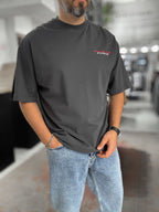 Anthracite Tour Print Oversize T-Shirt RES-1091