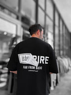 Black Far From Basic Printed Oversize T-Shirt RES-1037