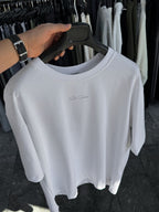 White Da Vinci Print Oversize T-Shirt RES-1030
