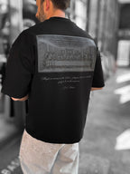 Black Da Vinci Print Oversize T-Shirt RES-1030