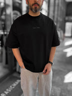 Black Da Vinci Print Oversize T-Shirt RES-1030