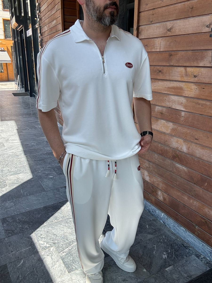 White Champ Half-Zip T-Shirt RES-1080