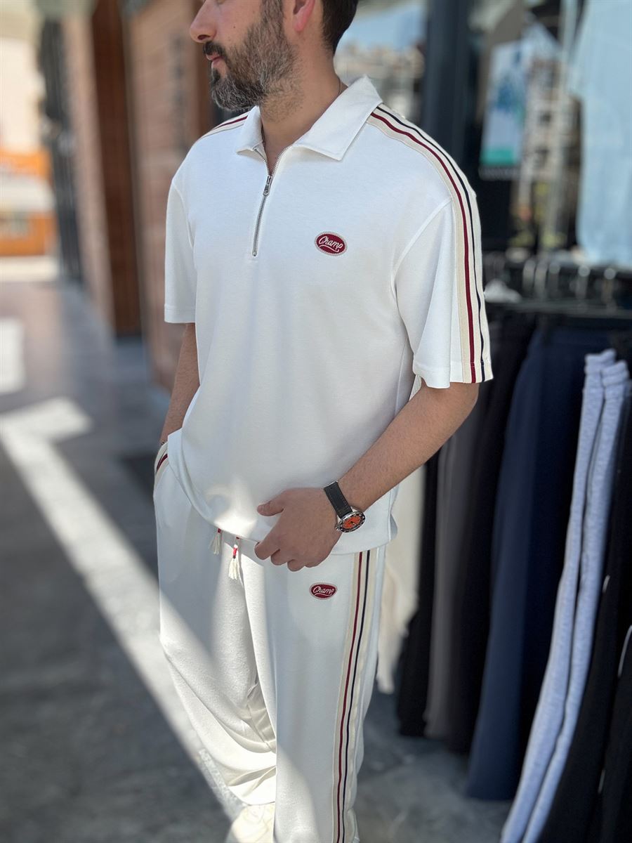 White Champ Half-Zip T-Shirt RES-1080