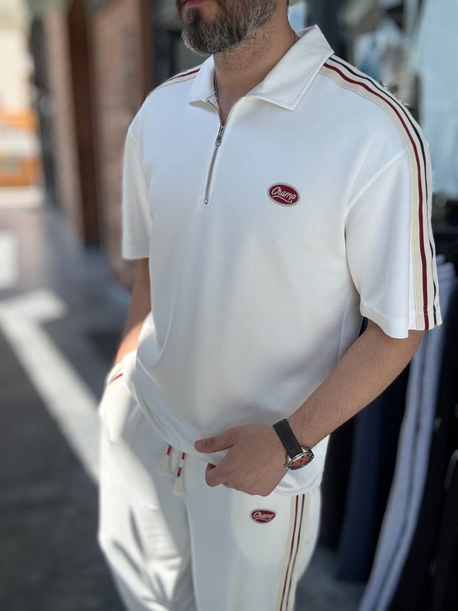 White Champ Half-Zip T-Shirt RES-1080