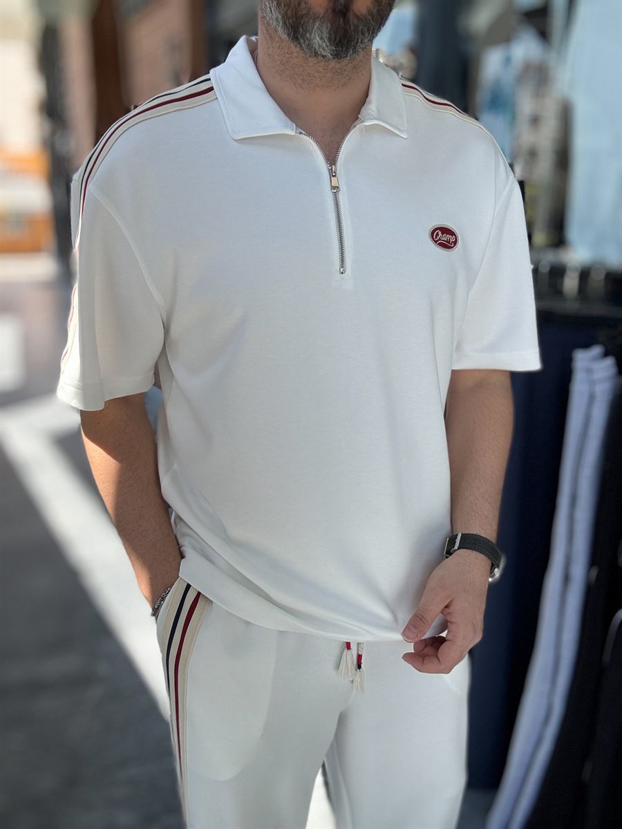 White Champ Half-Zip T-Shirt RES-1080