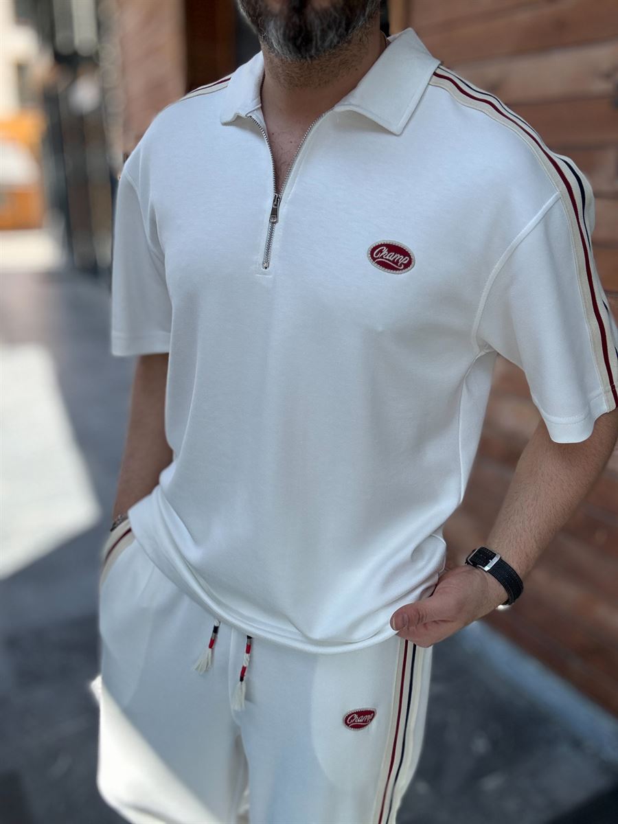 White Champ Half-Zip T-Shirt RES-1080