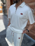 White Champ Half-Zip T-Shirt RES-1080