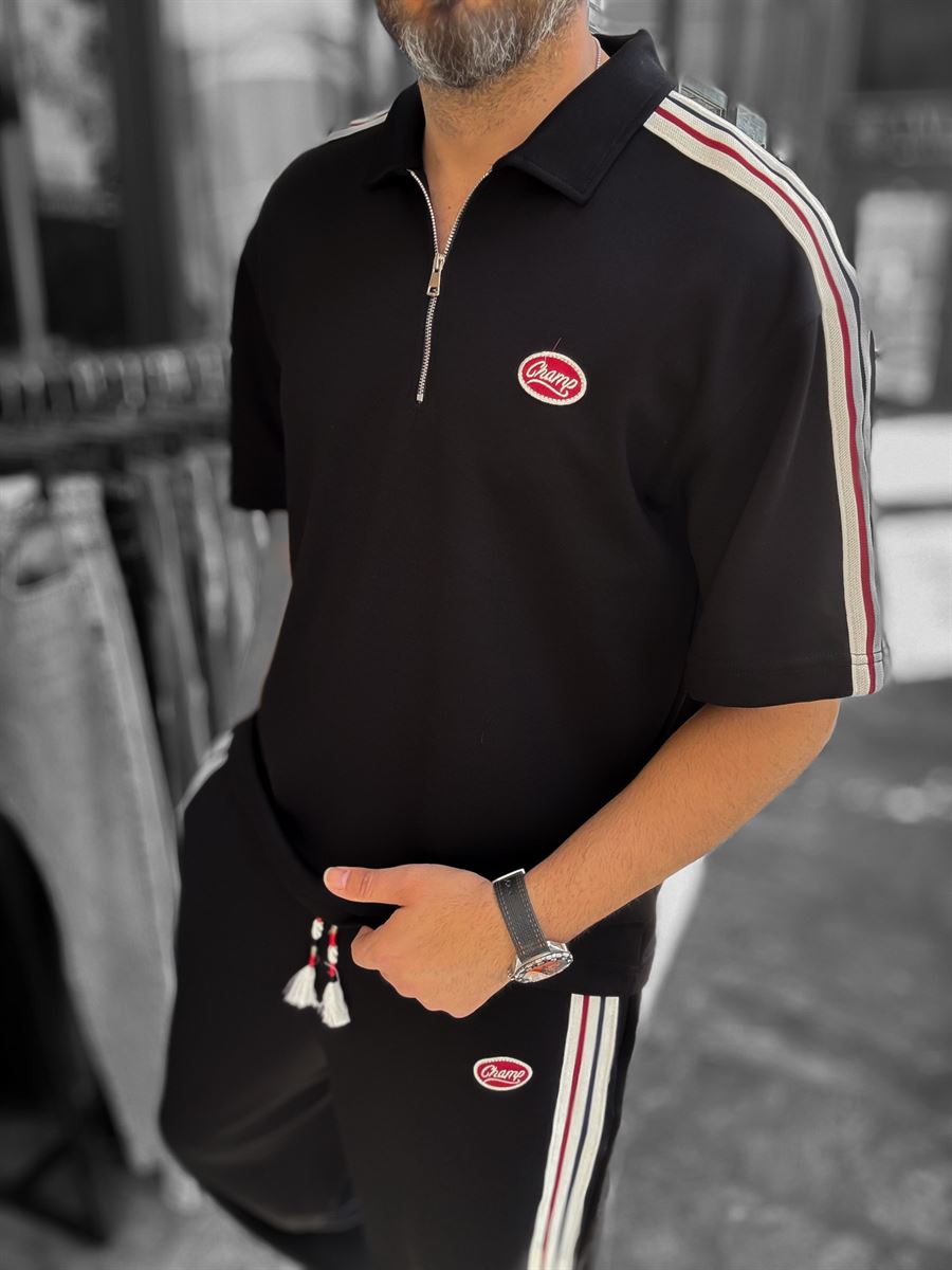 Black Champ Half-Zip T-Shirt RES-1080