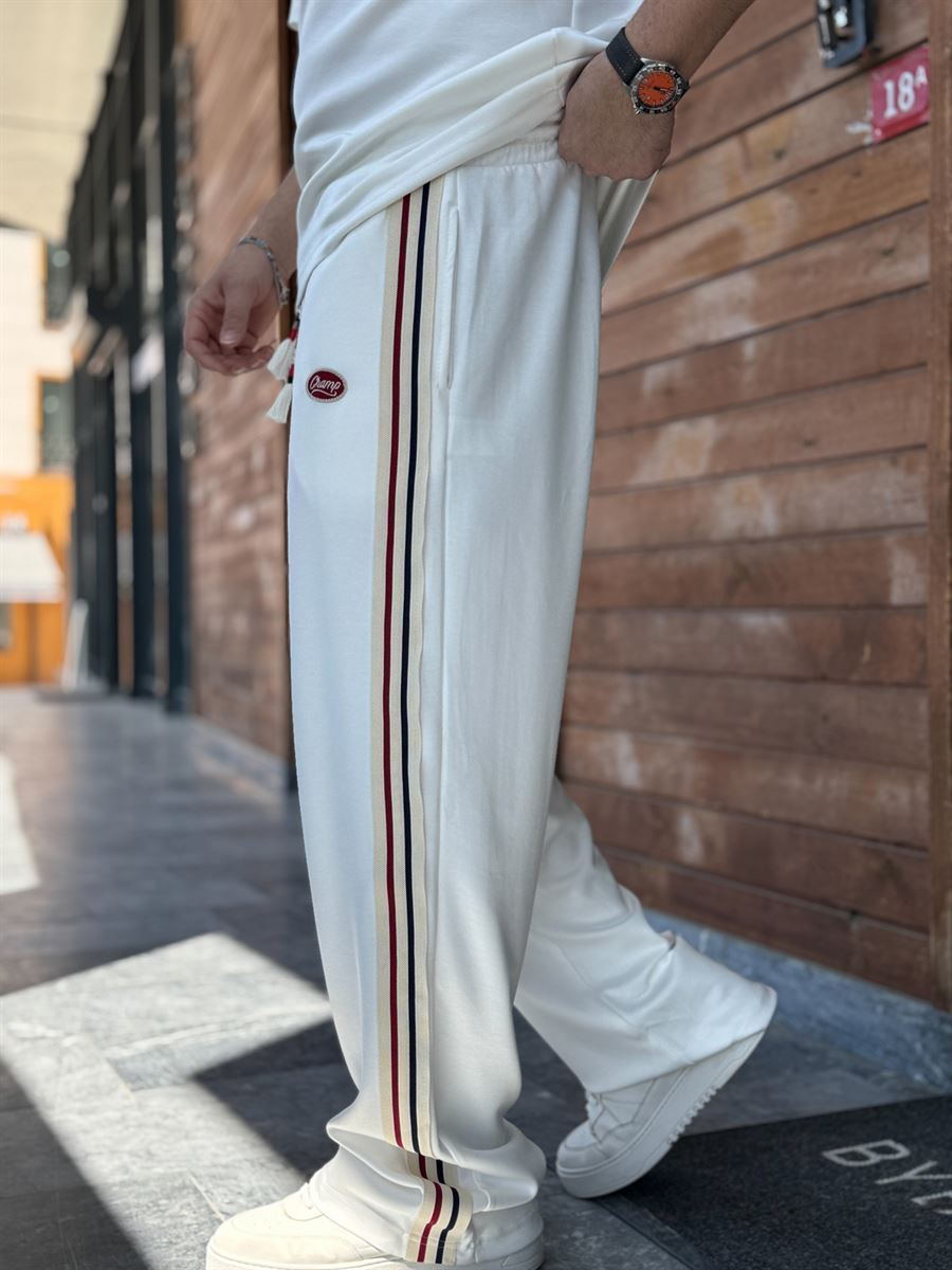White Champ Tracksuit with Side Stripes RES-1080