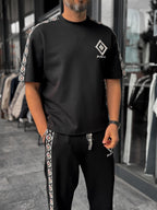 Black Ethnic T-Shirt with Sleeve Stripe RES-1076
