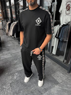 Black Ethnic T-Shirt with Sleeve Stripe RES-1076