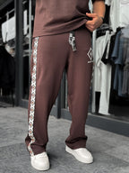 Coffee Ethnic Striped Tracksuit RES-1076