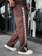 Coffee Ethnic Striped Tracksuit RES-1076