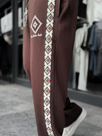 Coffee Ethnic Striped Tracksuit RES-1076