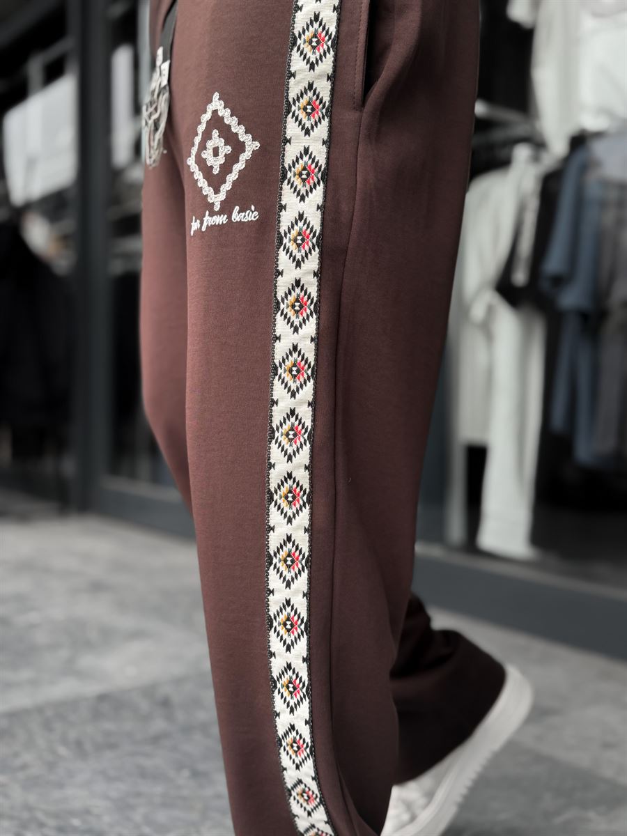 Coffee Ethnic Striped Tracksuit RES-1076