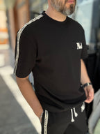 Black No. 1 Embossed T-Shirt RES-1079