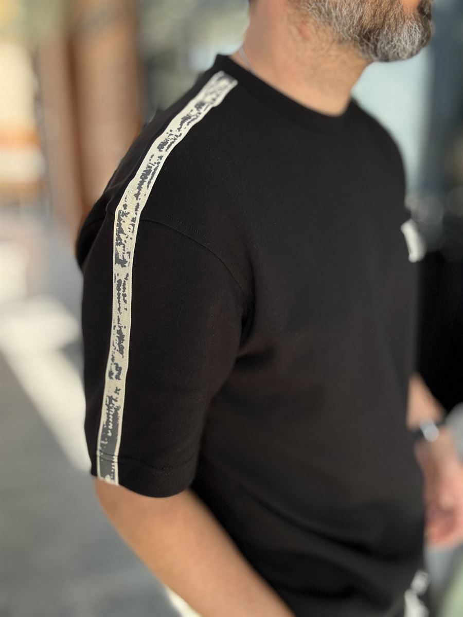 Black No. 1 Embossed T-Shirt RES-1079