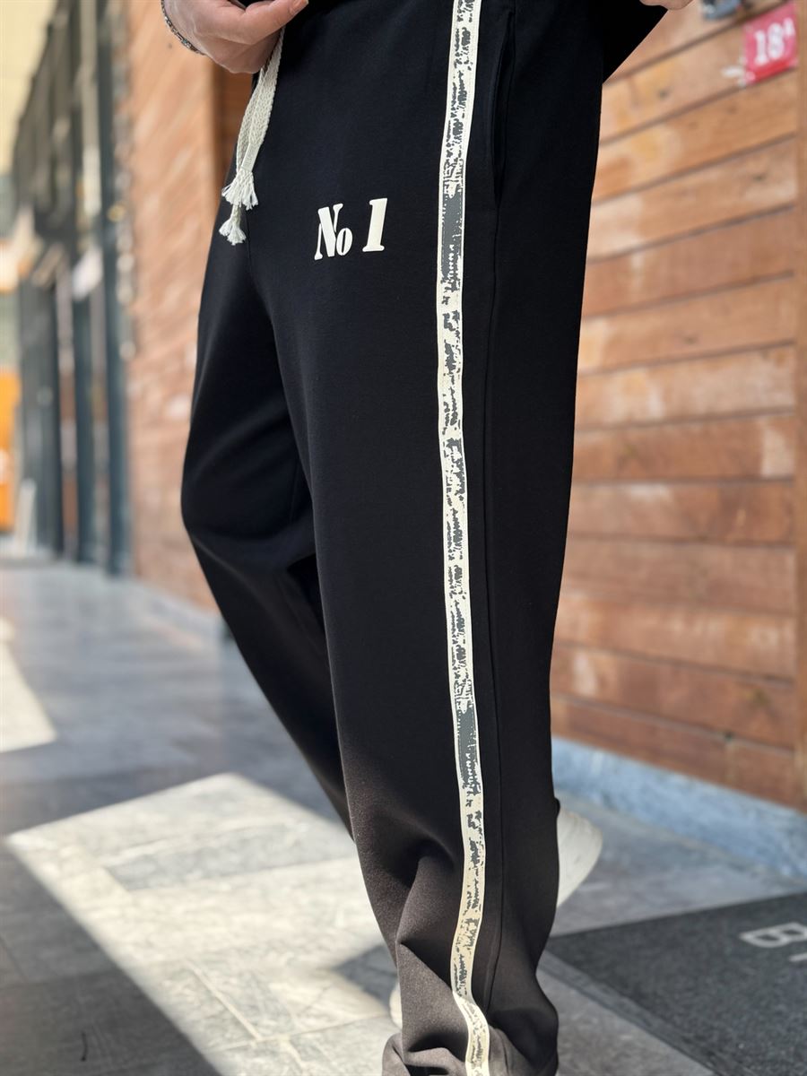 Black No. 1 Embossed Tracksuit RES-1079
