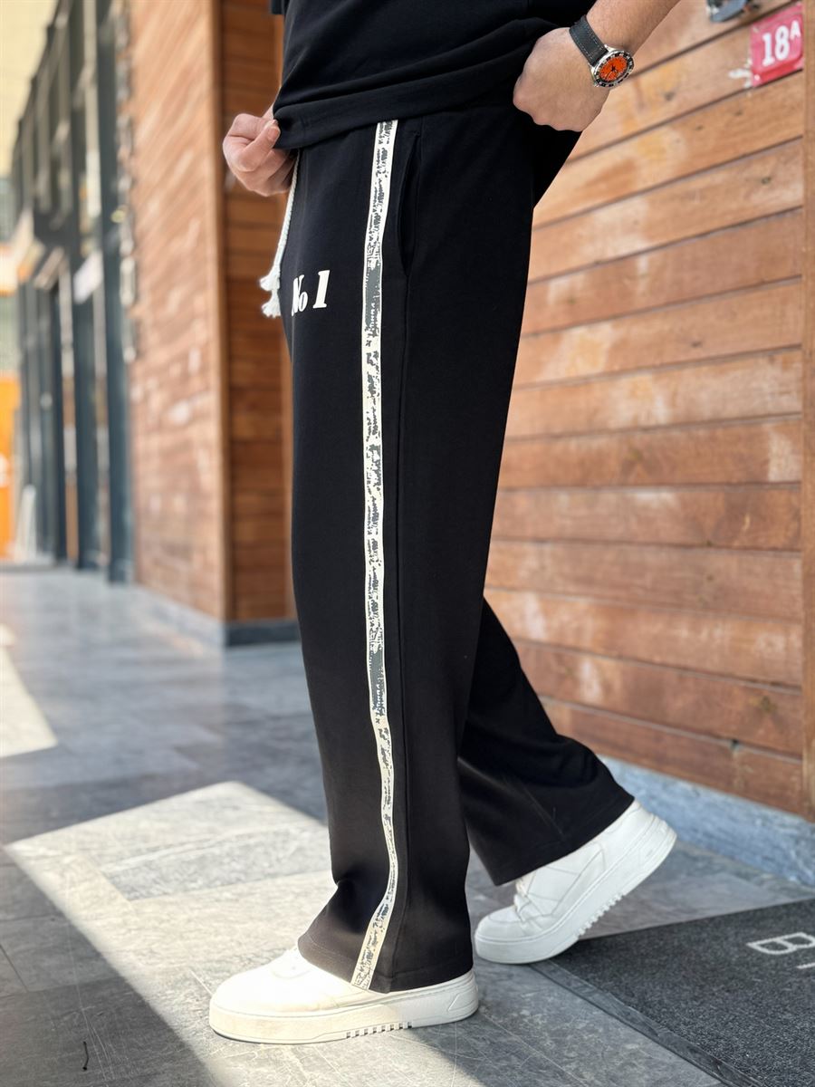 Black No. 1 Embossed Tracksuit RES-1079