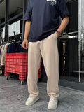 Beige Lycra Baggy Sweatpants LNS-22075