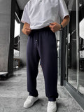 Navy Blue Lycra Baggy Sweatpants LNS-22075