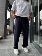 Navy Blue Lycra Baggy Sweatpants LNS-22075