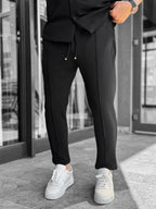 Black Carrot Cut Stitch Trousers LNS-2078