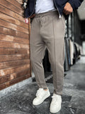 Grey Carrot Cut Stitch Trousers LNS-2078