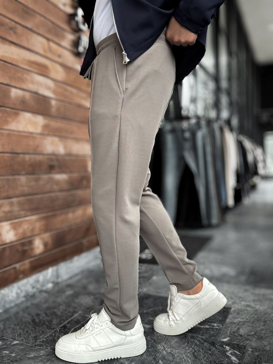 Grey Carrot Cut Stitch Trousers LNS-2078
