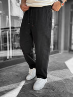 Black Washed Loose Fit Trousers LNS-2133