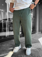 Green Washed Loose Fit Trousers LNS-2133