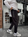 Black Ribbed Basic Sweatpants with Side Zippers BY-0001