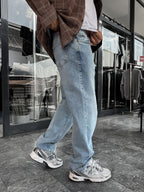 Blue Washed Basic Baggy Jeans C-6587/6241
